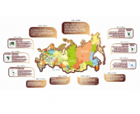 Комплект стендов для кабинета географии "Карта России с табличками"