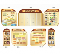 Комплект резных стендов для кабинета химии и биологии 2